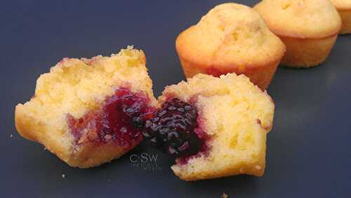 Madeleines coeur fruits rouges