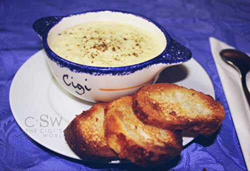 Velouté de panais, poireaux et oignons