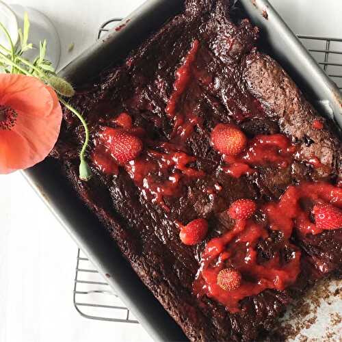 Mes brownies au coulis de fraises