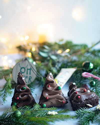 Sapins brownies au chocolat parfumés à la vanille