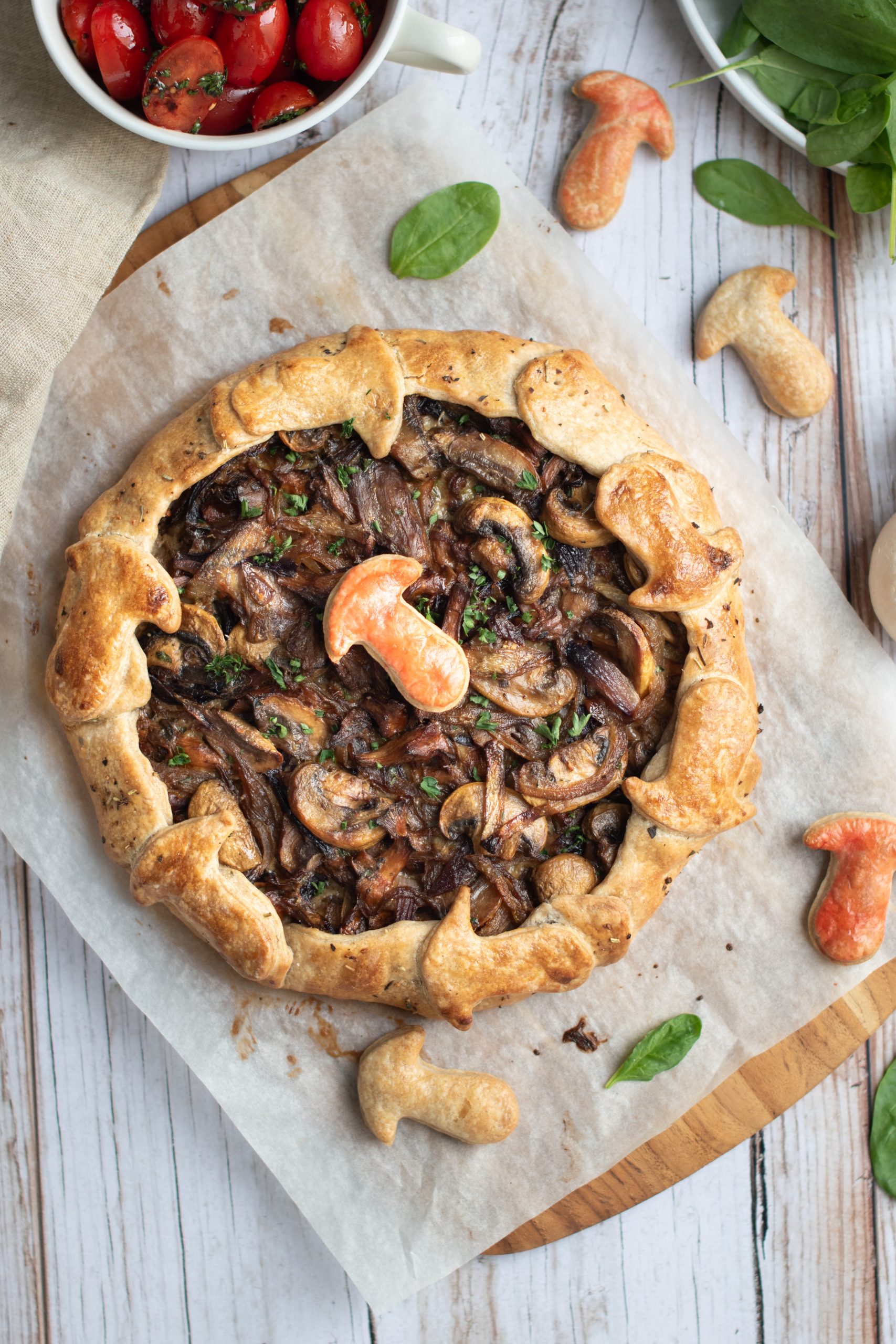 Tarte rustique aux champignons