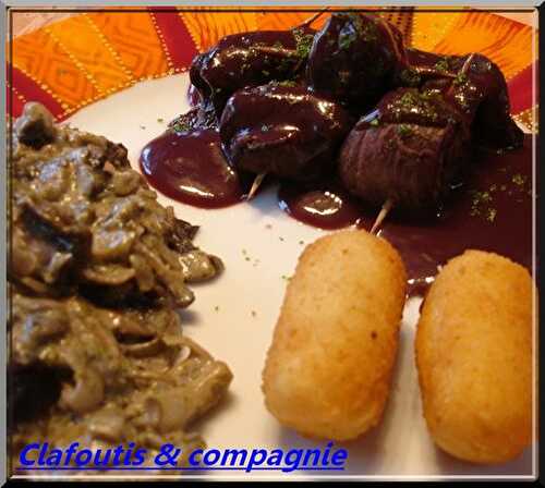 Aiguillettes de biche sauce au vin