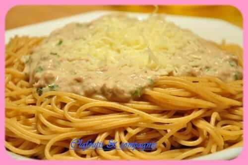 Pâte à la carbonara de thon