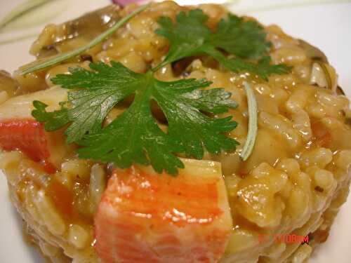 Risotto crémeux à la cancoillotte et surimi