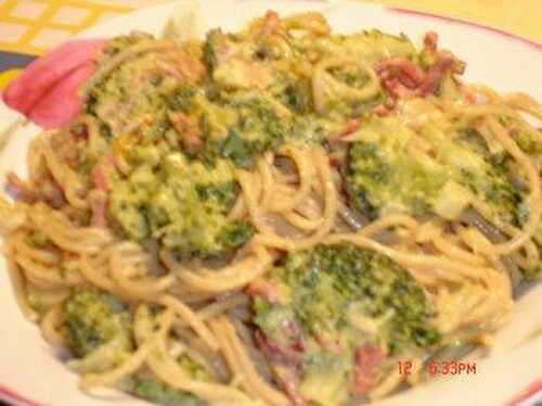 Spaghettis aux Brocolis-Bacon