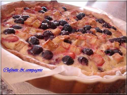 Tarte -Clafoutis Cerises et Rhubarbe