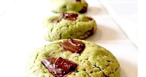 Cookies au thé Matcha et aux pépites de chocolat