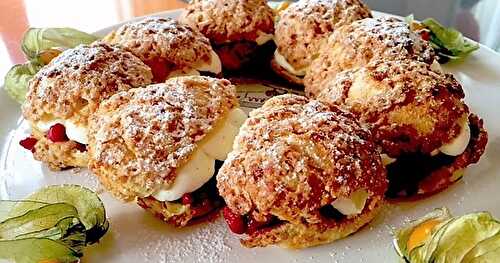 Couronne de Choux Craquelin à la Vanille et aux Framboises