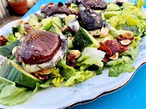 Salade de Figues Rôties au Fromage de Chèvre et Romarin 