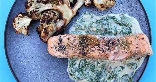 Saumon au Zaatar, Epinards et Sauce très onctueuse au Sésame (Ig Bas)