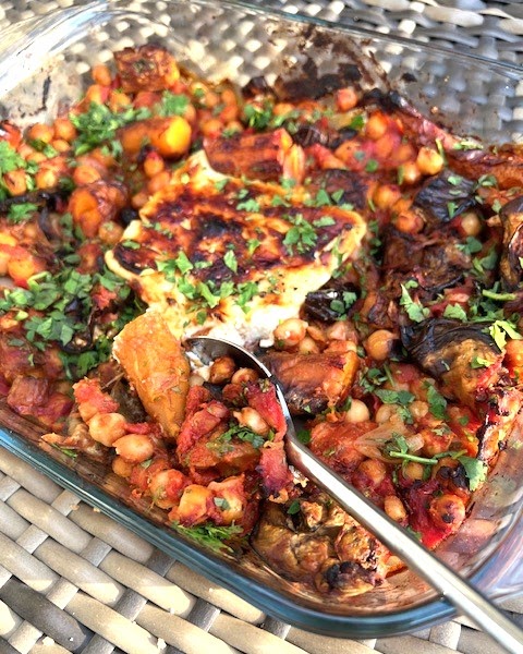 Fêta Rôtie version Marocaine (Pois chiches et Aubergines!)
