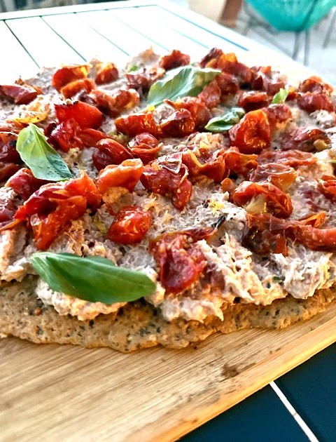 Tarte Crackers au Thon et Tomates Confites (Ig Bas)