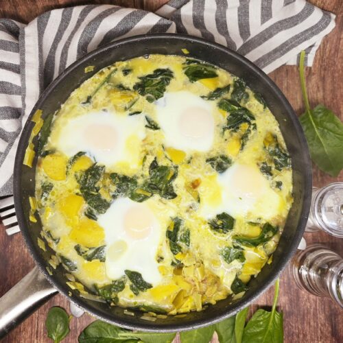 Chakchouka pommes de terre épinards