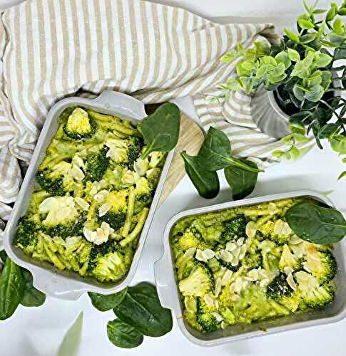 Mac and cheese au pesto d’épinards et brocolis