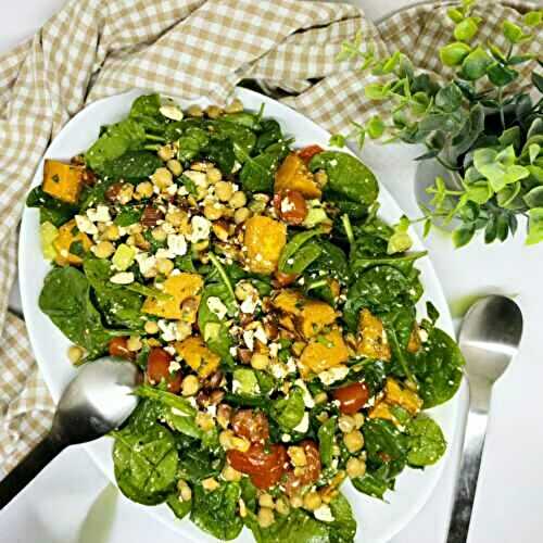 Salade de patates douces, amandes et fêta