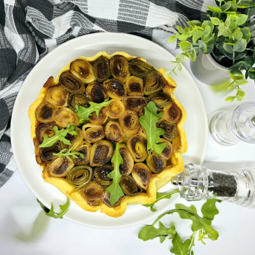Tatin de poireaux rôtis
