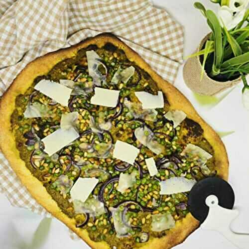 Pizza printanière aux petits pois