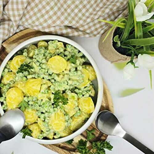 Salade de pommes de terre, petits pois et wasabi