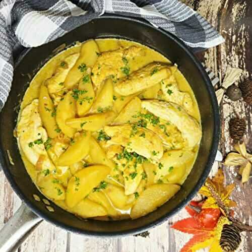 Aiguillettes de poulet au cidre et poires