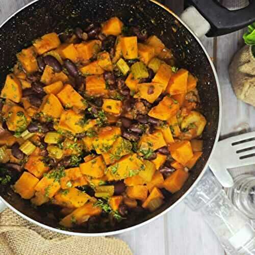 Ragoût de patates douces et haricots rouges