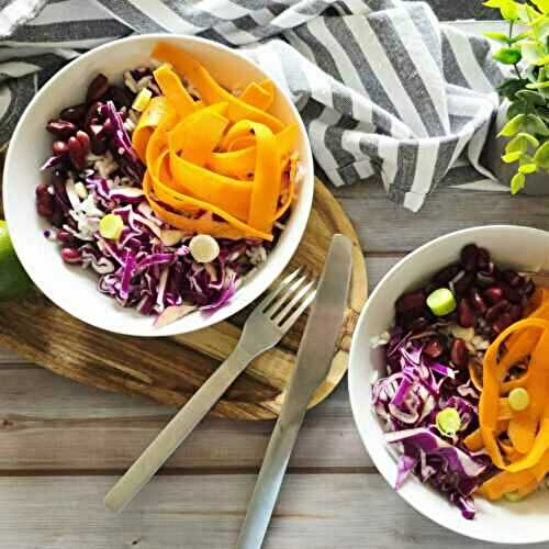 Salade express chou, haricots rouges et carottes