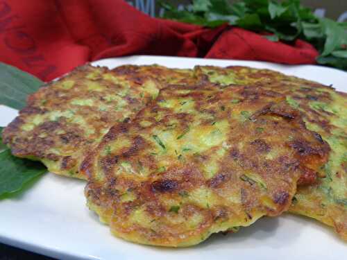 Galettes de courgettes aux deux fromages