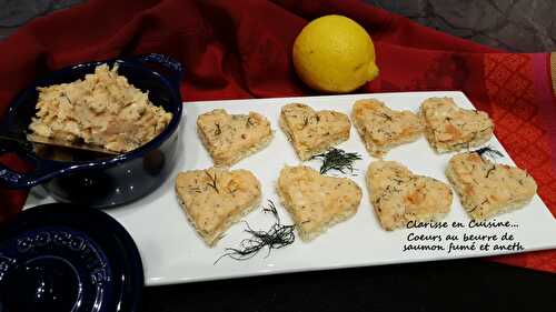 Petits cœurs au beurre de saumon fumé et aneth