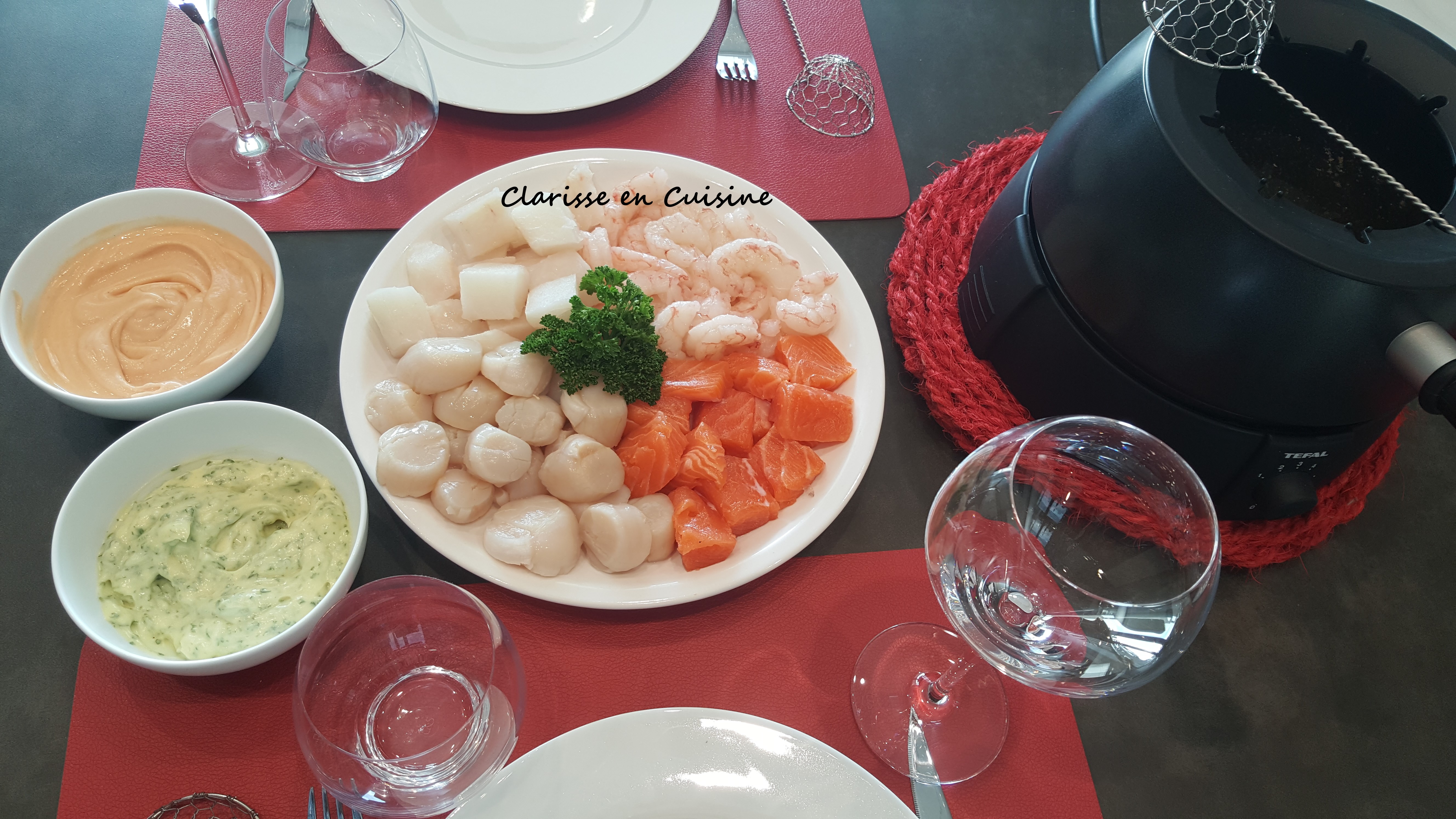 Fondue vigneronne aux poissons et fruits de mer