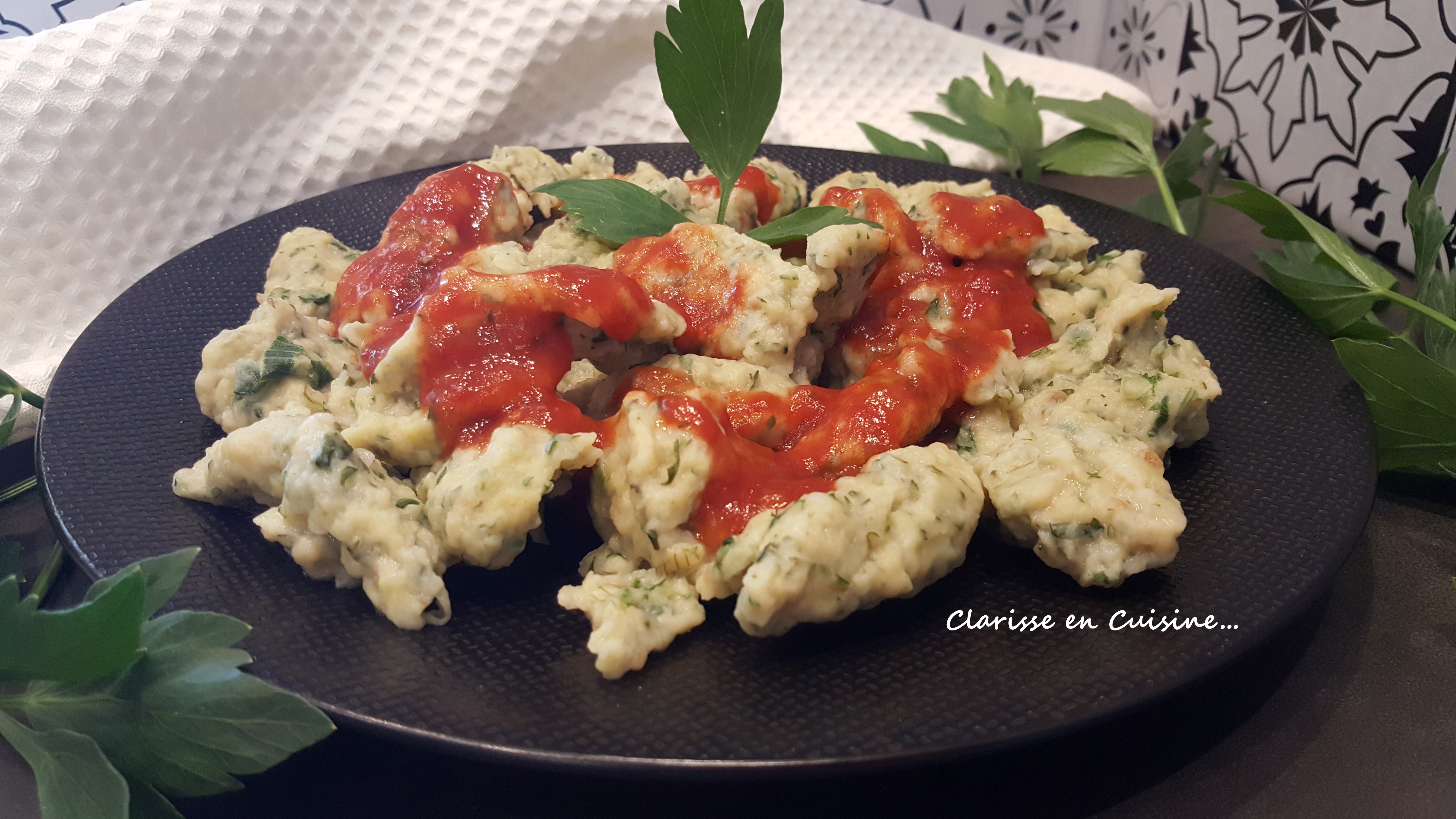 Knepfles (gnocchis) alsaciens verts aux herbes