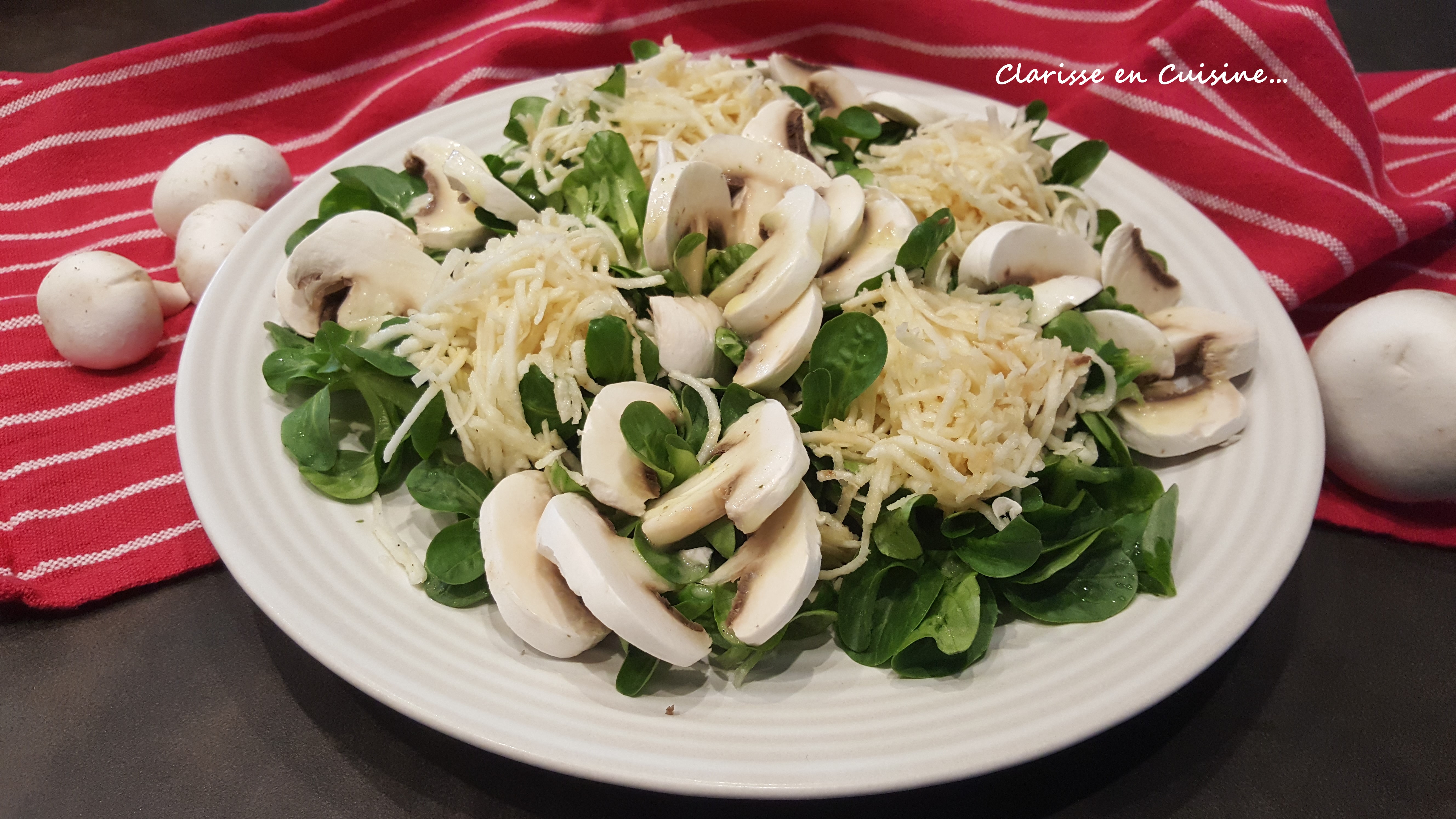 Salade de mâche céleri et champignons