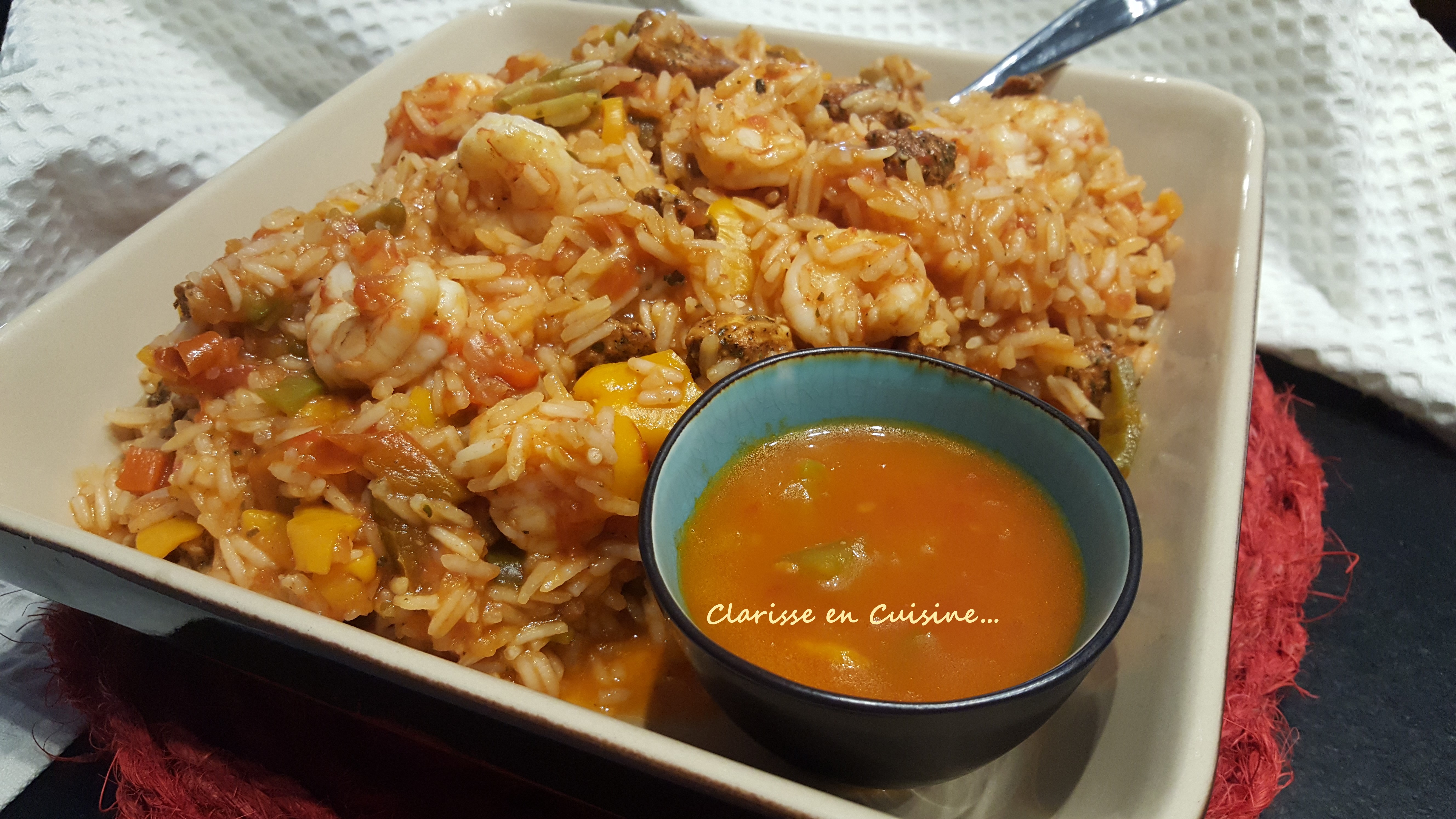 Jambalaya de poulet crevettes au Thermomix et épices cajun maison