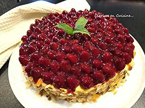 Tarte aux framboises à la crème mousseline