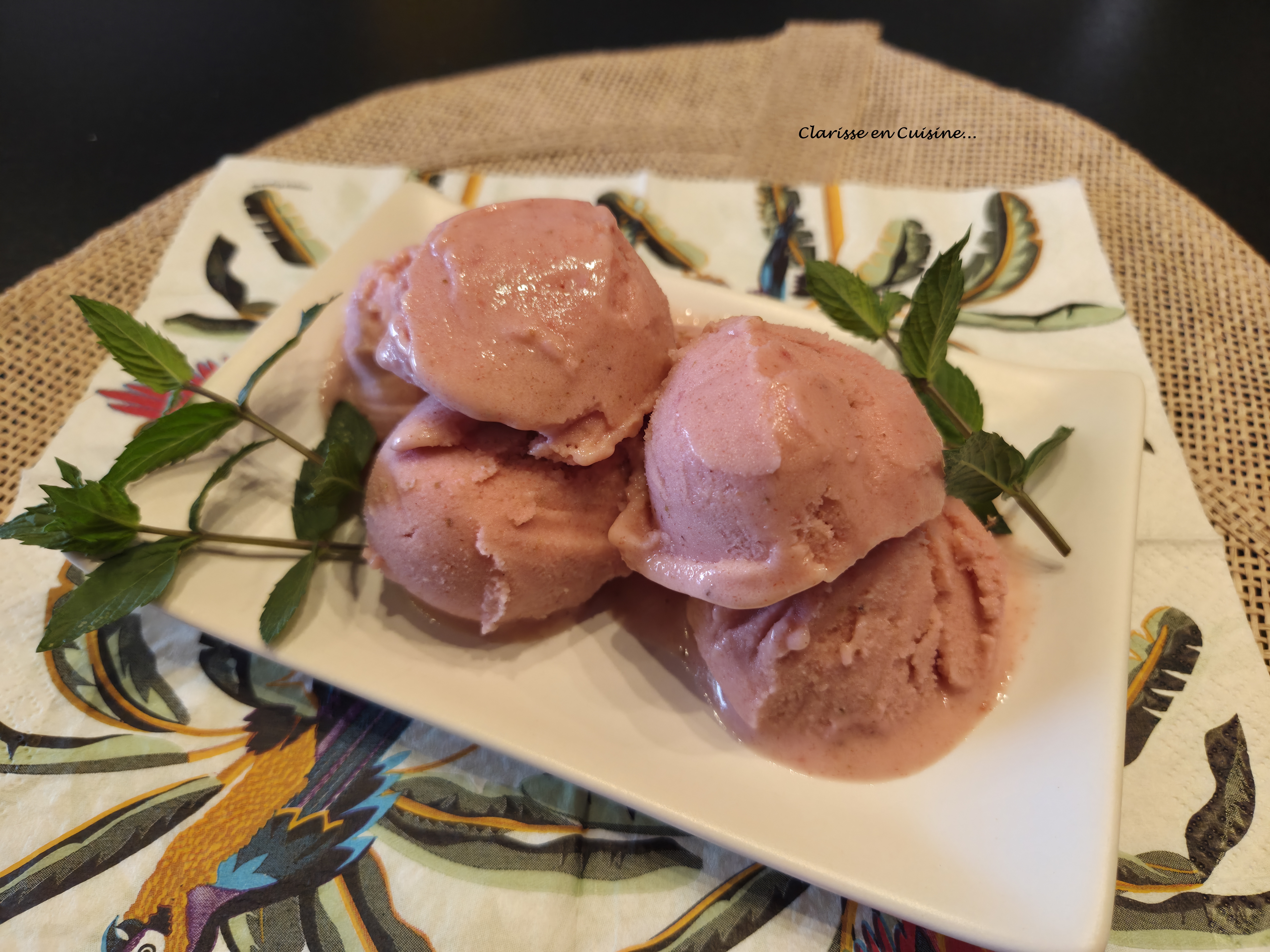 Glace fraise banane au Thermomix