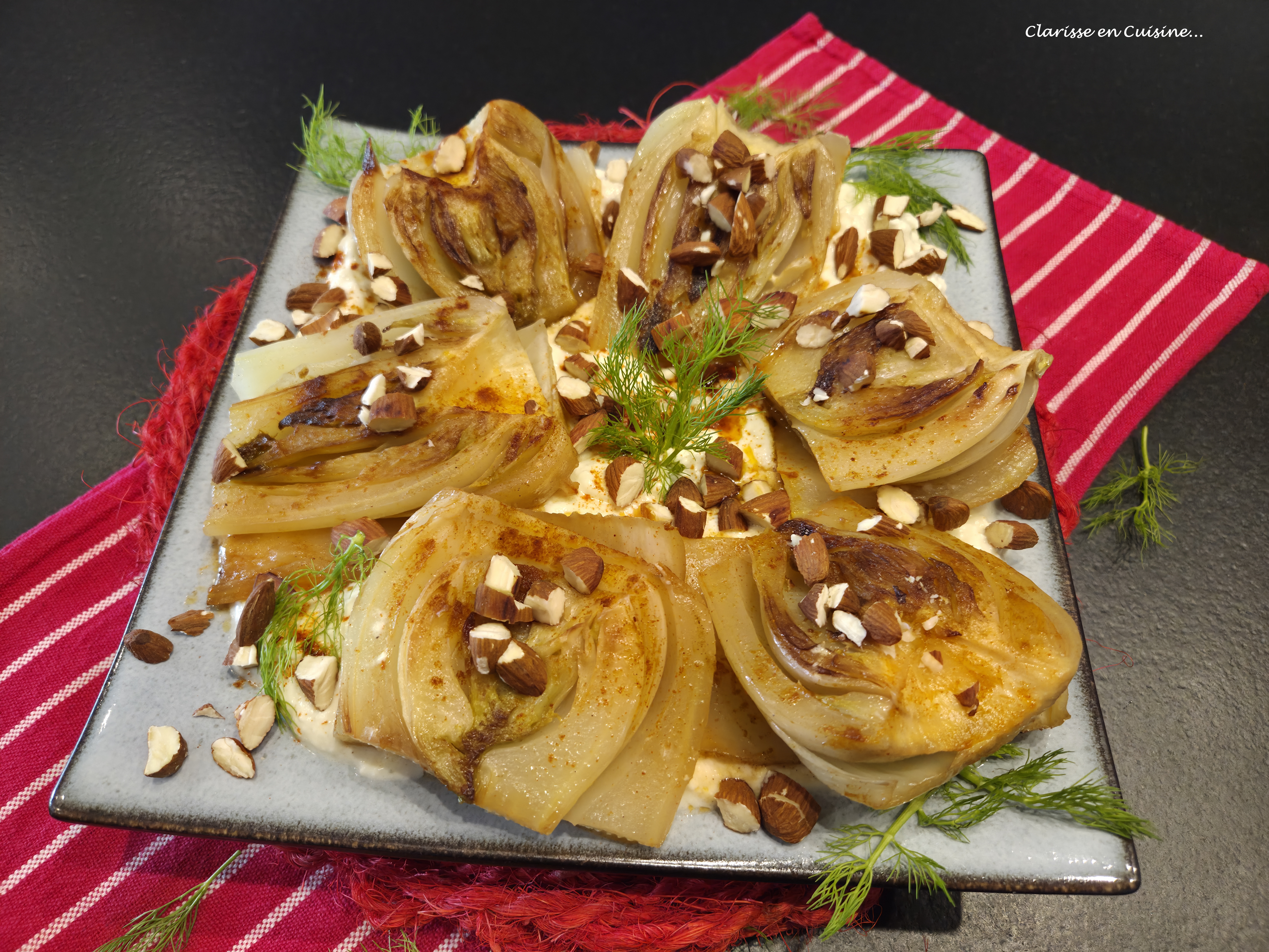 Fenouil rôti à la crème de feta