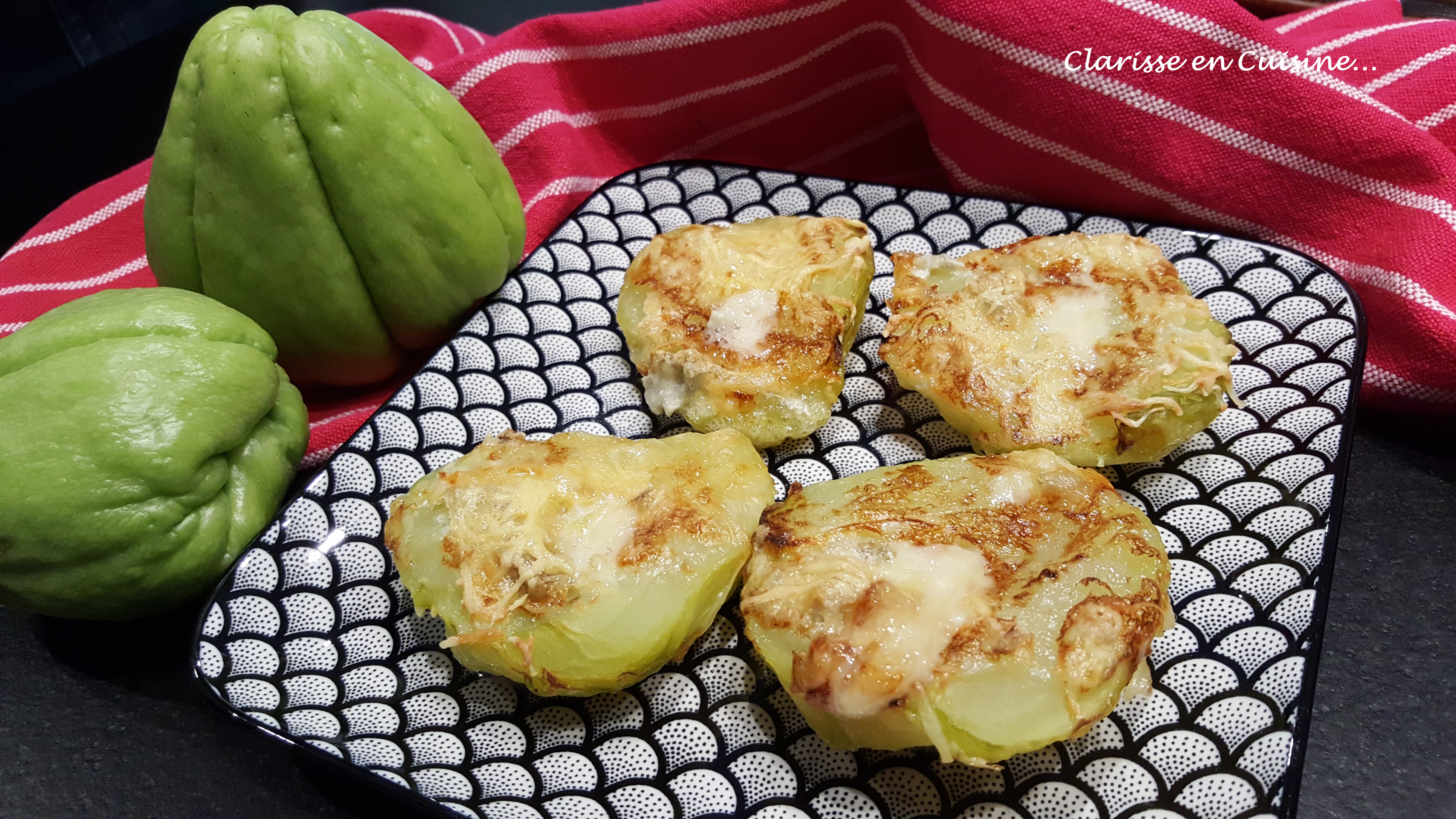 Chayotes gratinées au gorgonzola