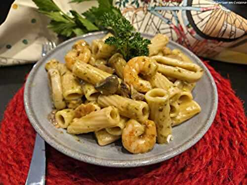 One pot pasta aux fruits de mer et pesto