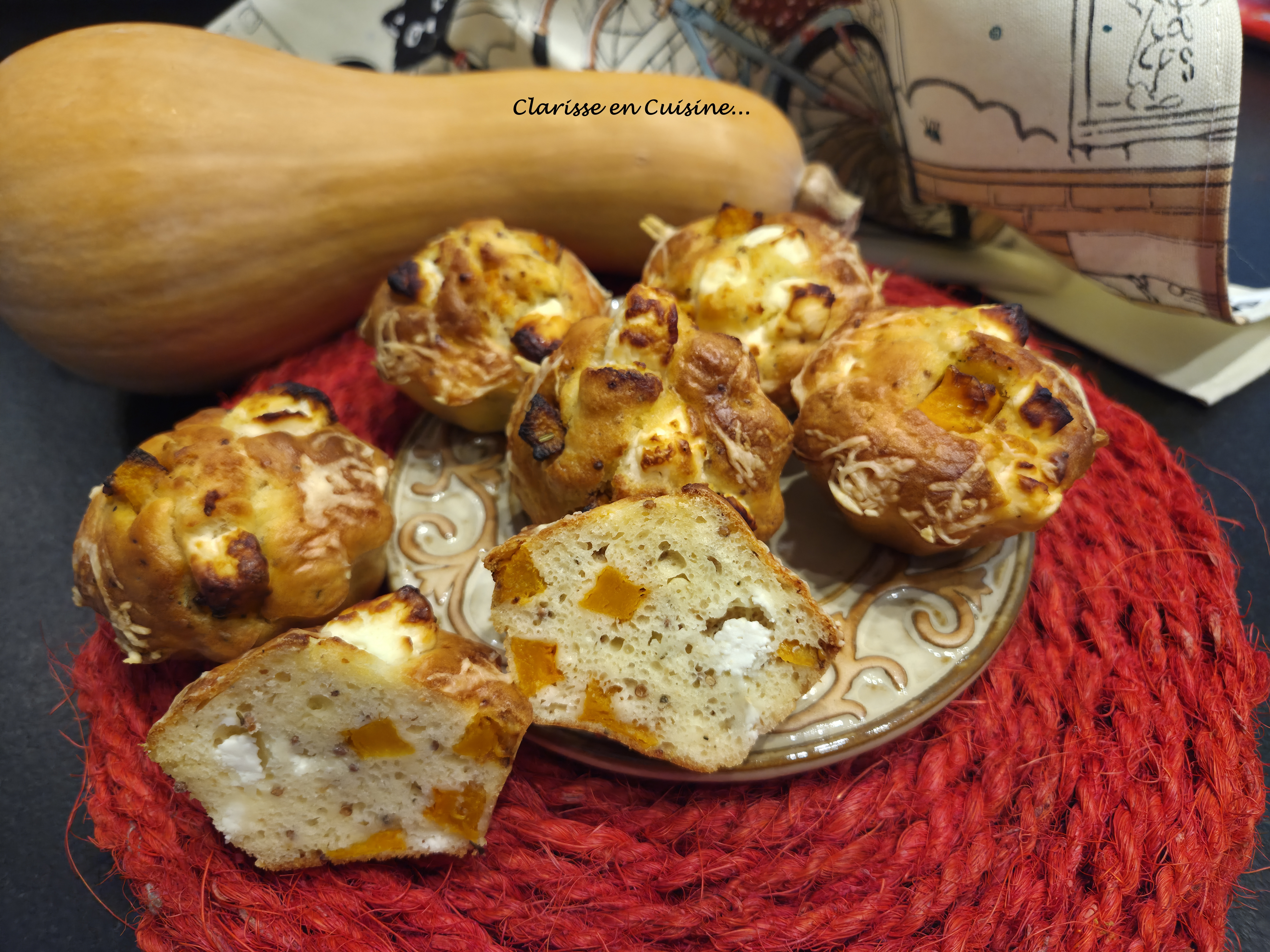 Muffins à la courge butternut et à la feta