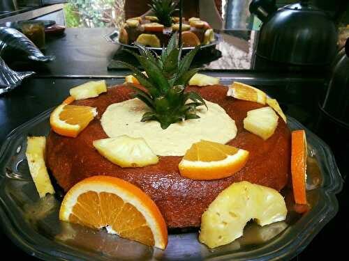 Baba au rhum sans matière grasse et sa crème patissière aux fruits