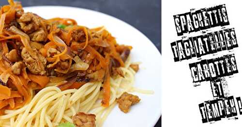 Spaghettis, tagliatelles de carottes & tempeh 