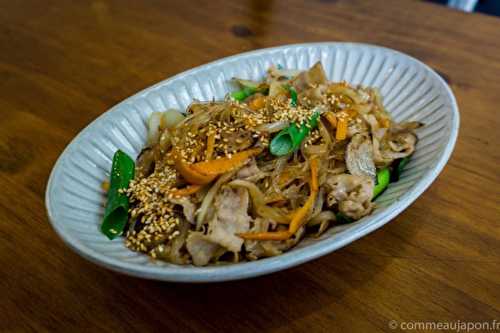 Japchae - Vermicelles aux porc, carottes et oignons