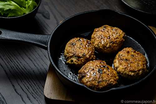 Recette japonaise : Burger de poulet et enoki