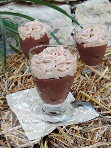 Crèmes dessert liégeoises chocolat noisette – Chocolate custard cream & hazelnut whipped up cream – Comme une envie de douceur