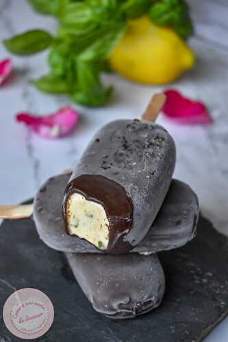 Esquimaux citron basilic ~ Chocolat noir – Comme une envie de douceur