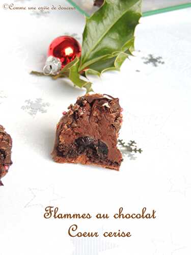 Flammes au chocolat cœur cerise amarena- Chocolate & cherry flames