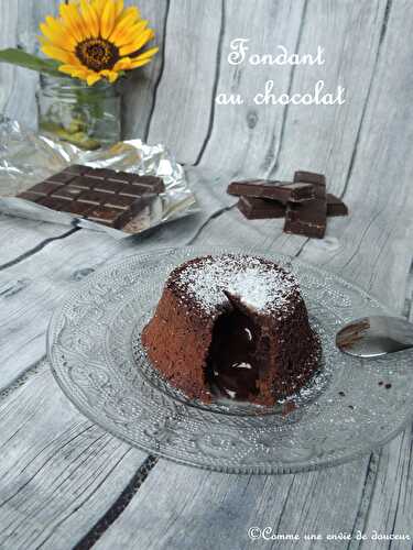 Fondants au chocolat, crème balsam de fraise