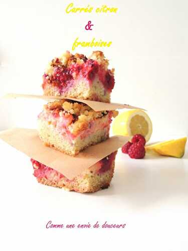 Lemon & raspberries crumble bars (barres citron & framboises façon crumble)