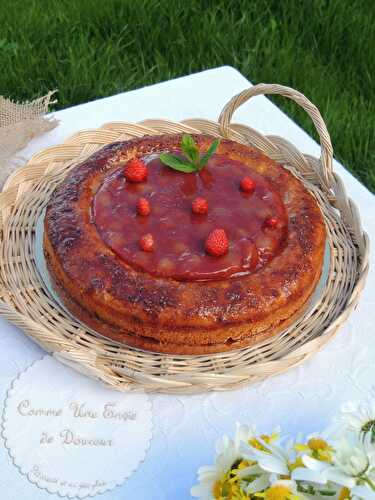 Tarte briochée fraise & rhubarbe