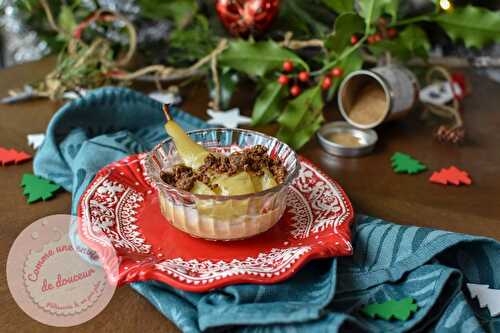 Mousse au marron ~ Poire pochée aux épices de Noël