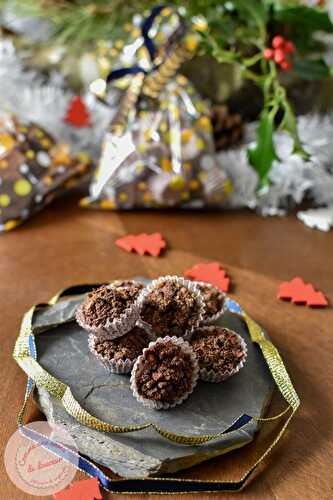 Rochers croquants gourmands ~ Chocolat noir & fraise