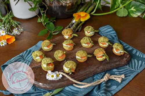 Choux apéritifs ~ Asperge verte & truite fumée